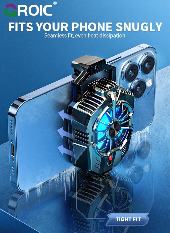 Phone Cooler Cell Phone Cooling Fan Mobile Phone Radiator Semiconductor Phone Fan for Playing Games and Watching Videos, Compatible for iPhone & Android Smartphones
