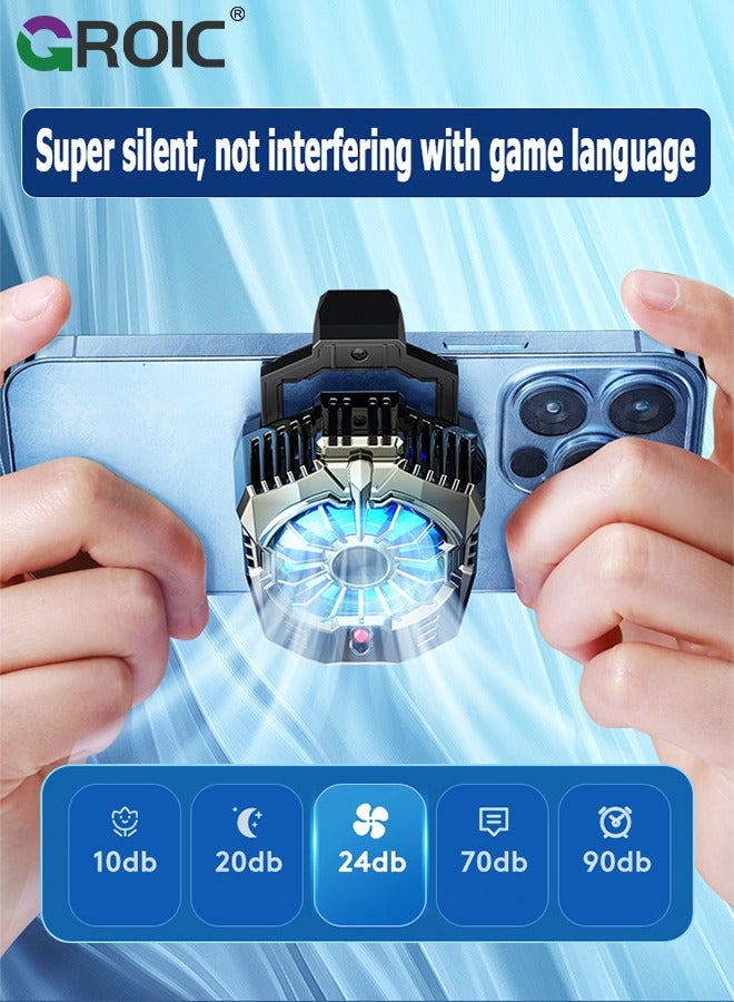 Phone Cooler Cell Phone Cooling Fan Mobile Phone Radiator Semiconductor Phone Fan for Playing Games and Watching Videos, Compatible for iPhone & Android Smartphones