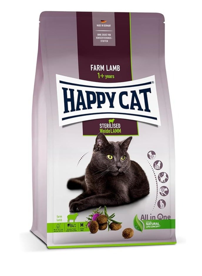 Happy Cat Adult Sterilised Weide Lamm dry food  10 kg