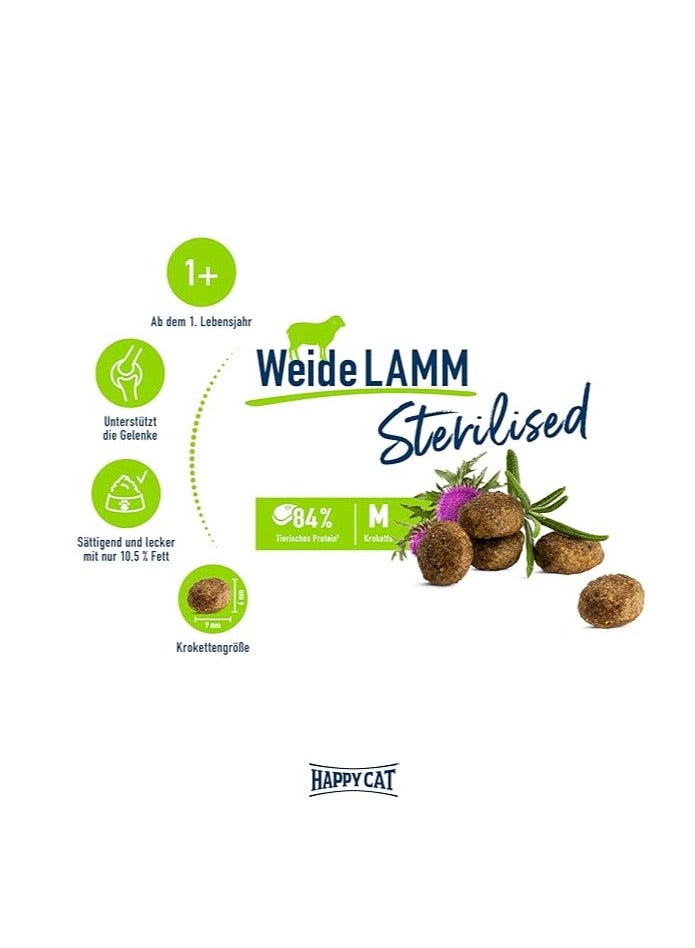 Happy Cat Adult Sterilised Weide Lamm dry food  10 kg