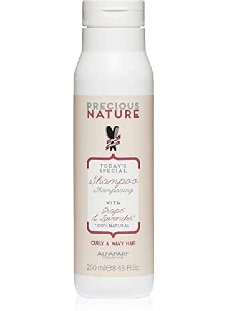 Alfaparf Precious Nature Shampoo With Grape & Lavender For Curly & Wavy Hair, 250ml/8.45 oz