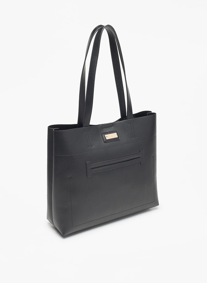 Solid Tote Bag with Pouch