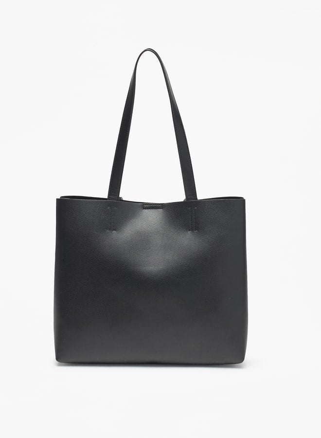 Solid Tote Bag with Pouch