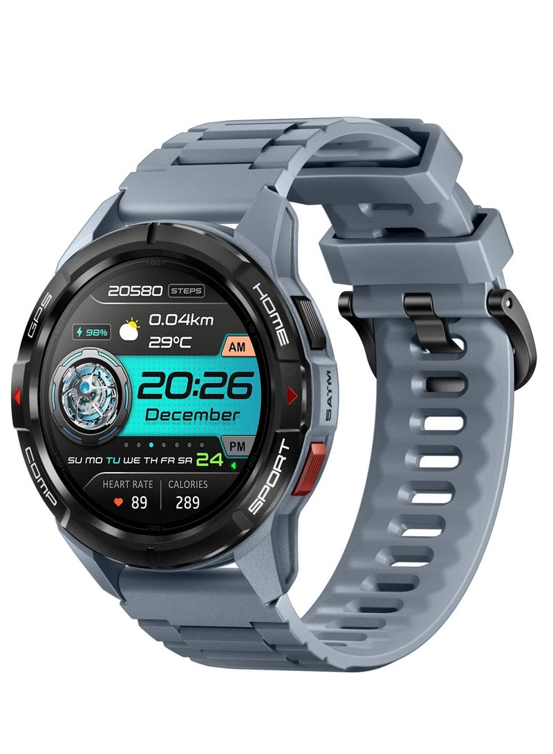 GS Active Smartwatch, 1.3 Inch AMOLED Display, GPS Global Positioning System, 10 Axis Motion Senor, Seek Beats Seek Beats Exercise Algorithm, 24-Hour Health Management, Dual Strap, Gray