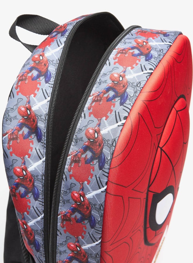 Marvel Spider-Man Embossed Backpack with Adjustable Straps and Zip Closure - 45x33x13 cm