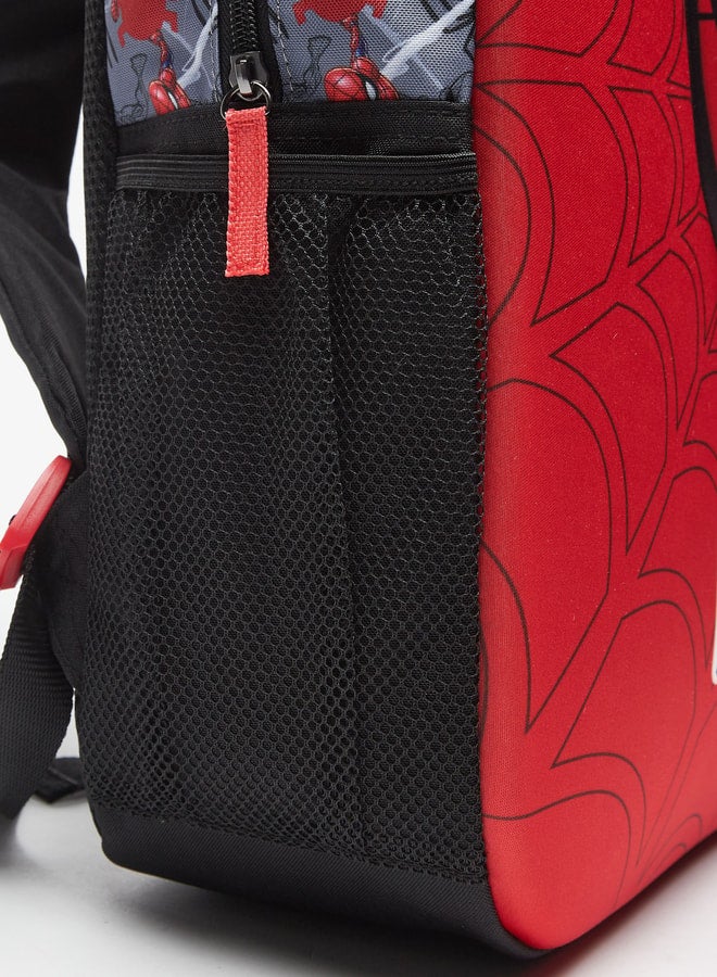 Marvel Spider-Man Embossed Backpack with Adjustable Straps and Zip Closure - 45x33x13 cm