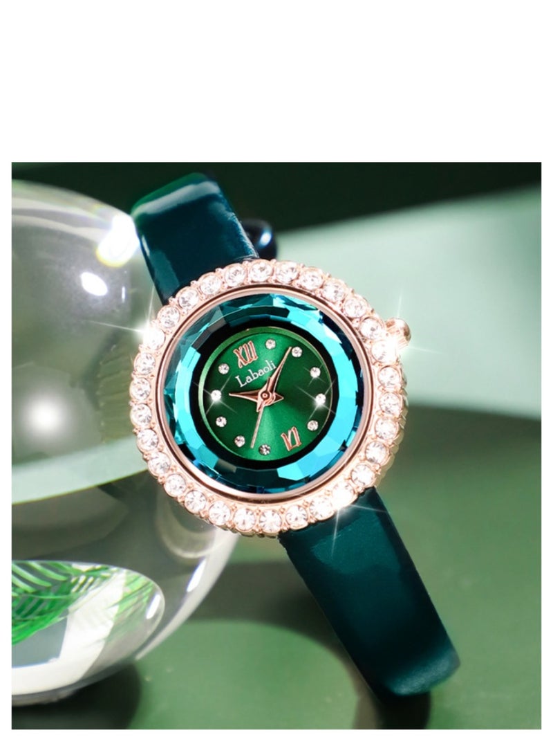 Labaoli New Light Luxury Quartz Watch Women's Waterproof Watch Set with Diamonds