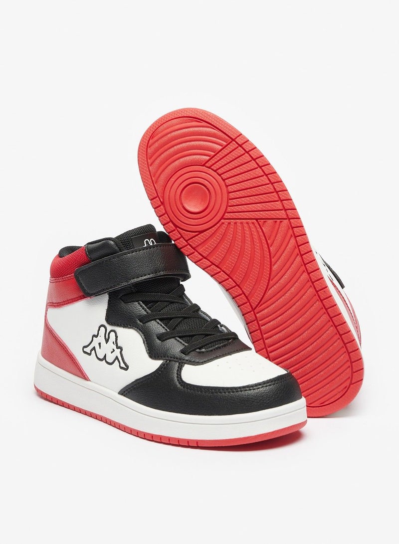 Boys High Top Sneakers with Hook and Loop Closure