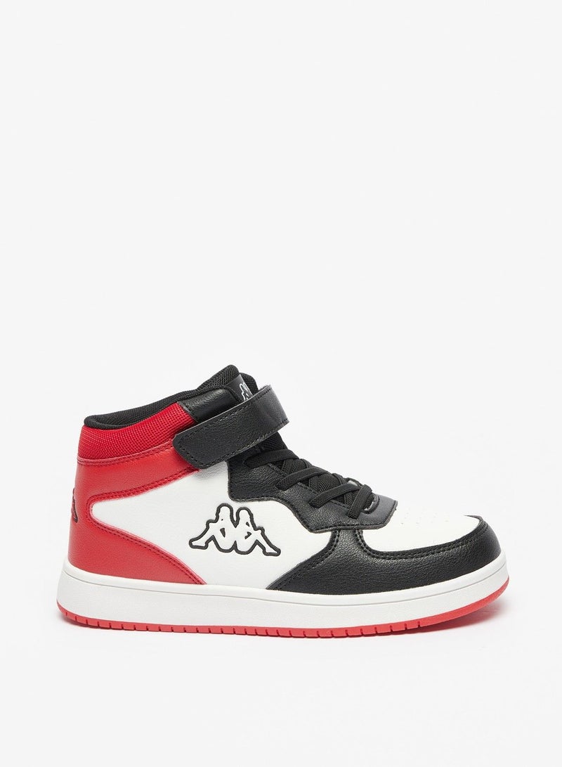 Boys High Top Sneakers with Hook and Loop Closure