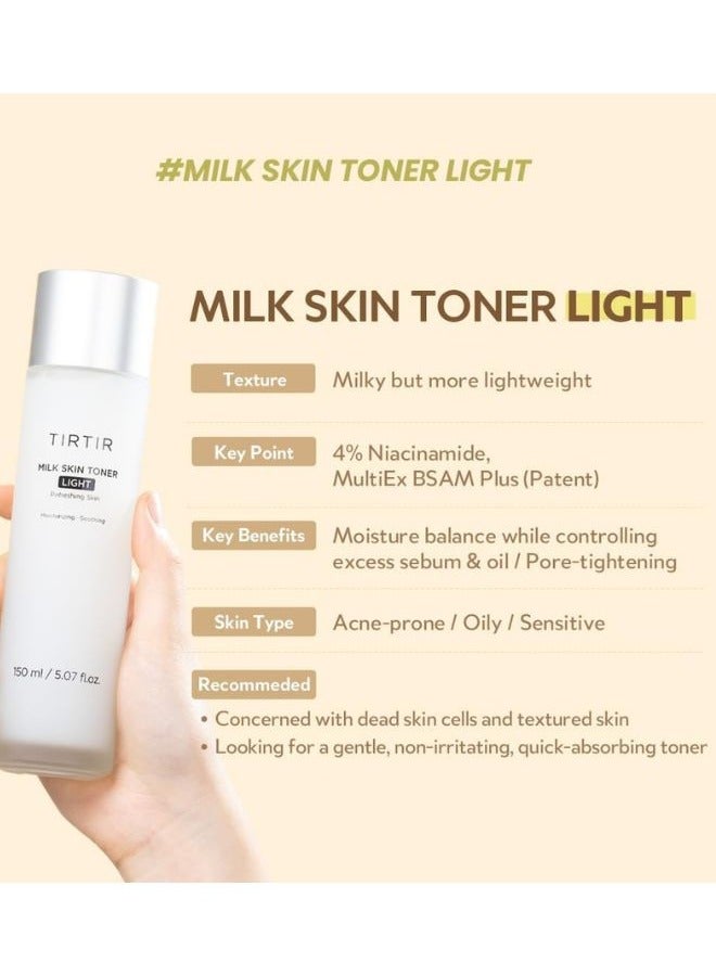 Milk Skin Toner Light 150ml, Instant Hydration with 4% Niacinamide, Pore-tightening, Vegan toner