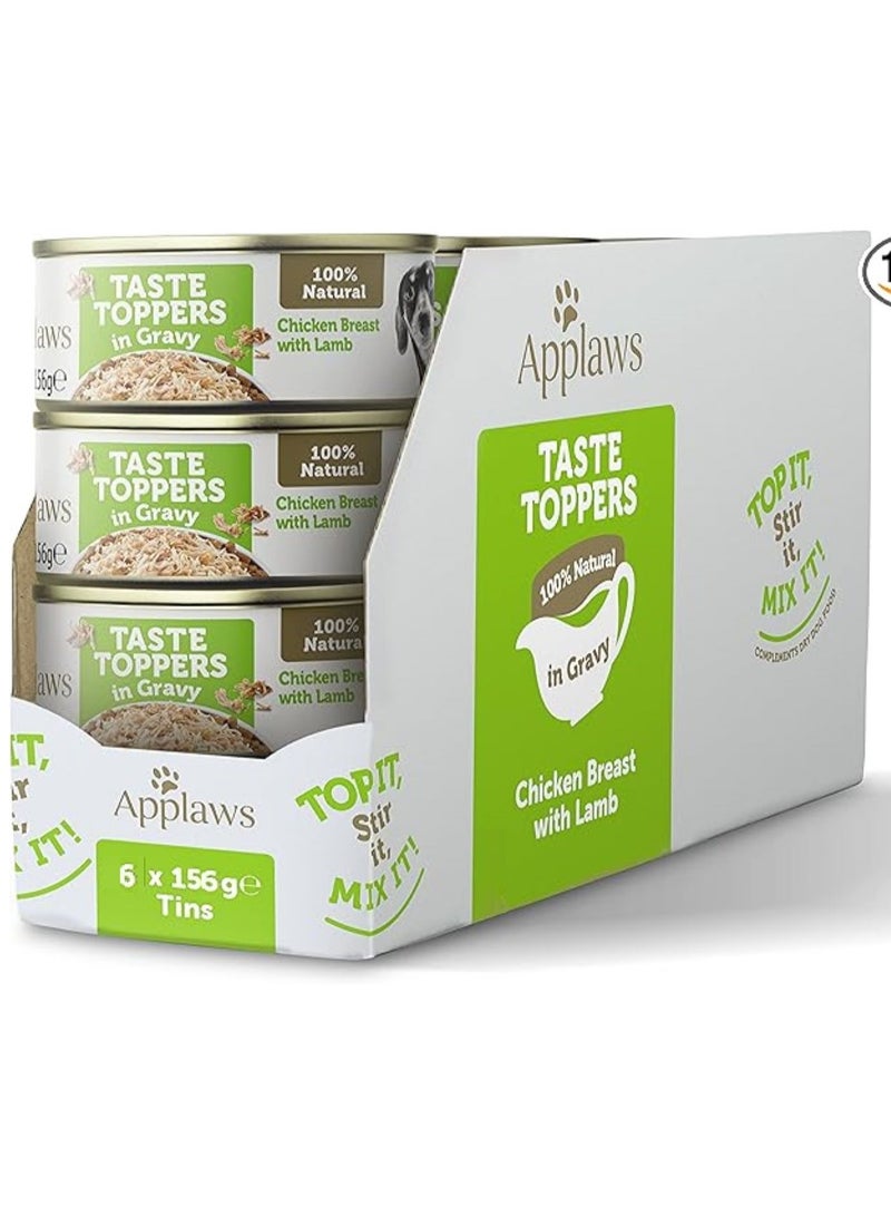 Applaws Taste Toppers Wet Dog Food with Chicken & Lamb in Gravy 6X156g