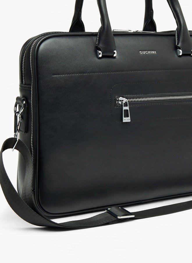 Duchini Solid Laptop Bag with Handles and Adjustable Strap