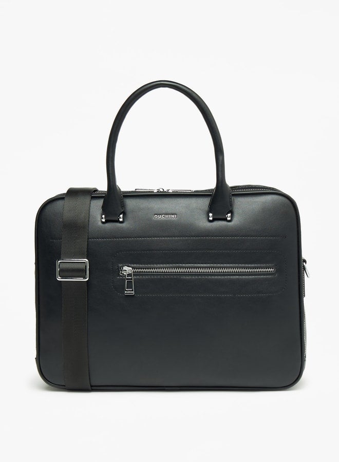 Duchini Solid Laptop Bag with Handles and Adjustable Strap