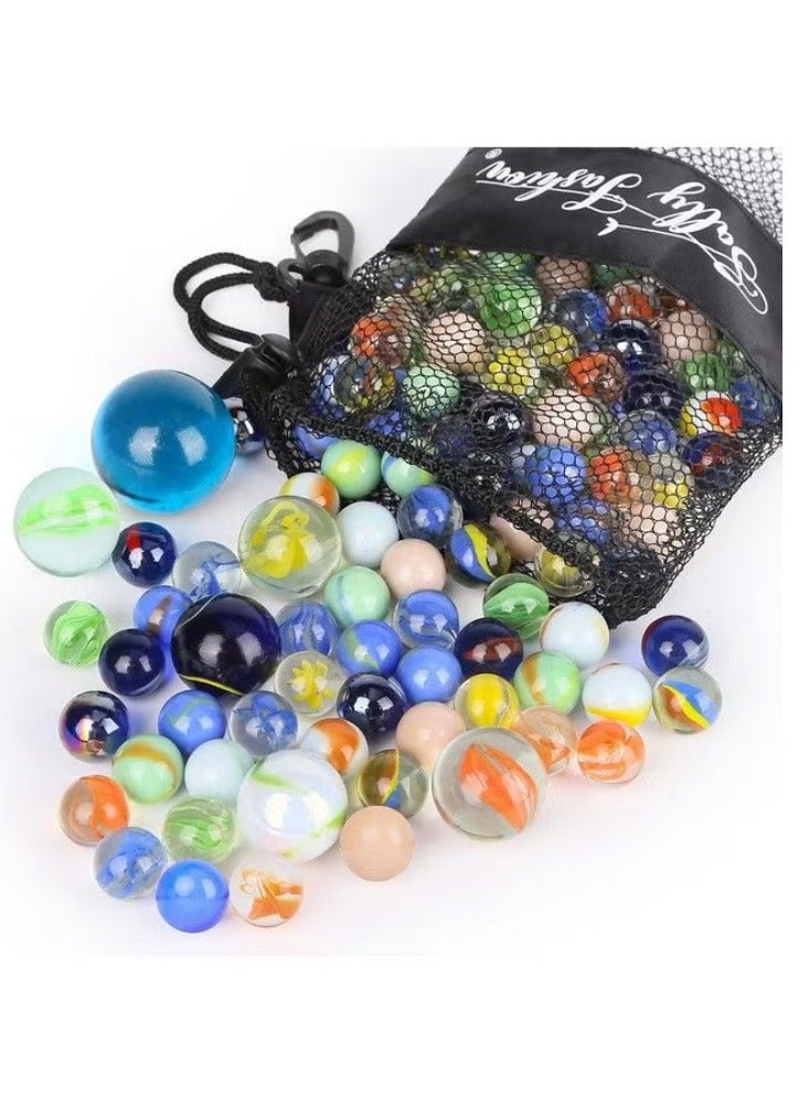 66 Pcs Glass Marbles 3 Sizes Assorted Colors Round Marbles Toy Variety Of Patterns Marbles Bulk For Kids Marble Games Diy And Home Decoration