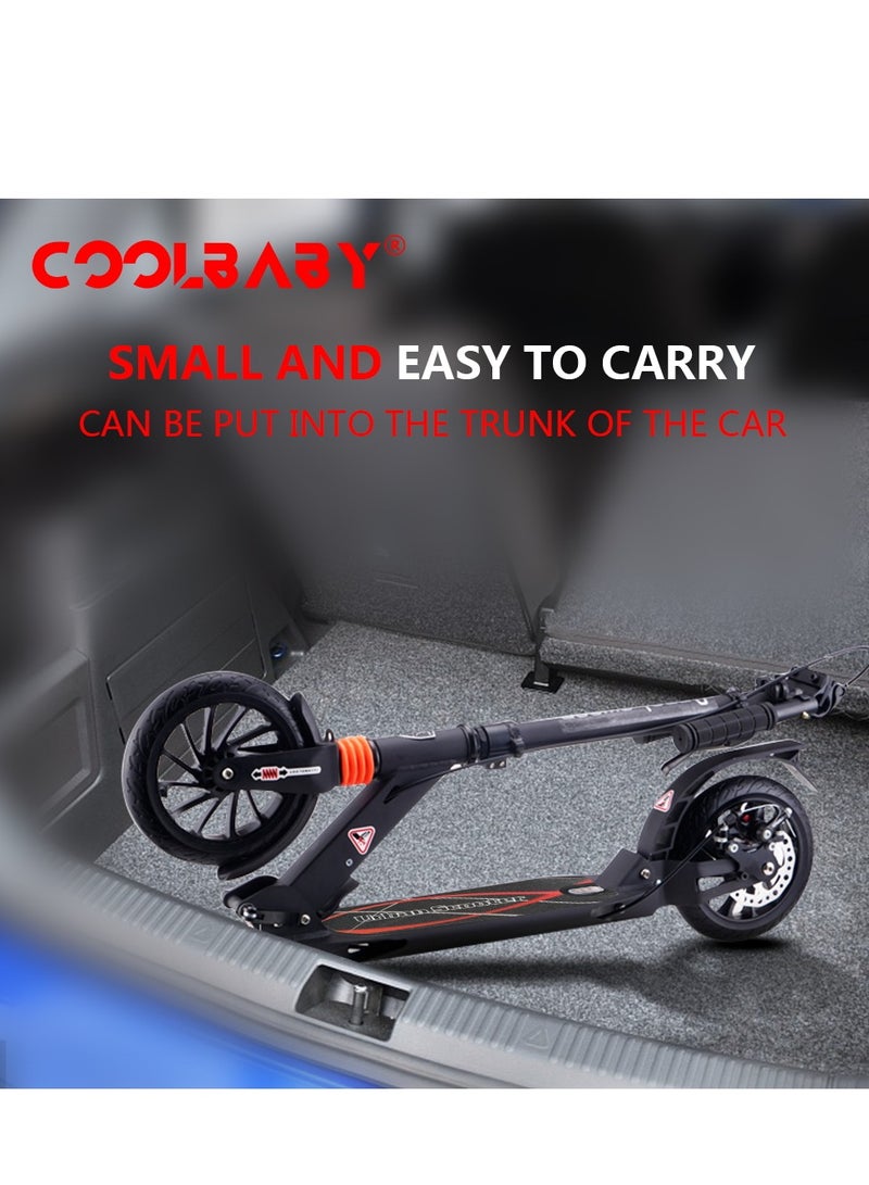 COOLBABY Two wheels Folding Kick Scooter for Adults Children Height Adjustable Height Scooter