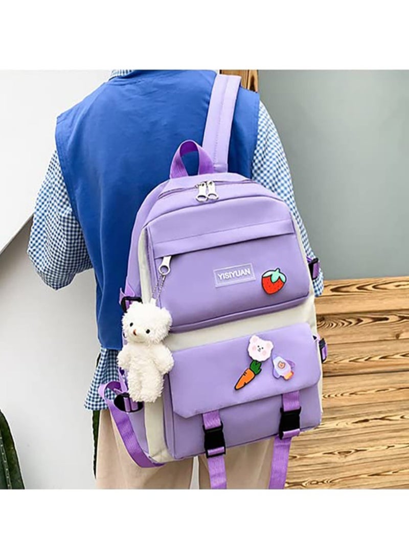 Kids Backpack set of 5 Toddler Backpack with Tote Bag Pencil Case Handbag Coin Purse School & Travel Backpack for Kids and Adults Shoulder Bags