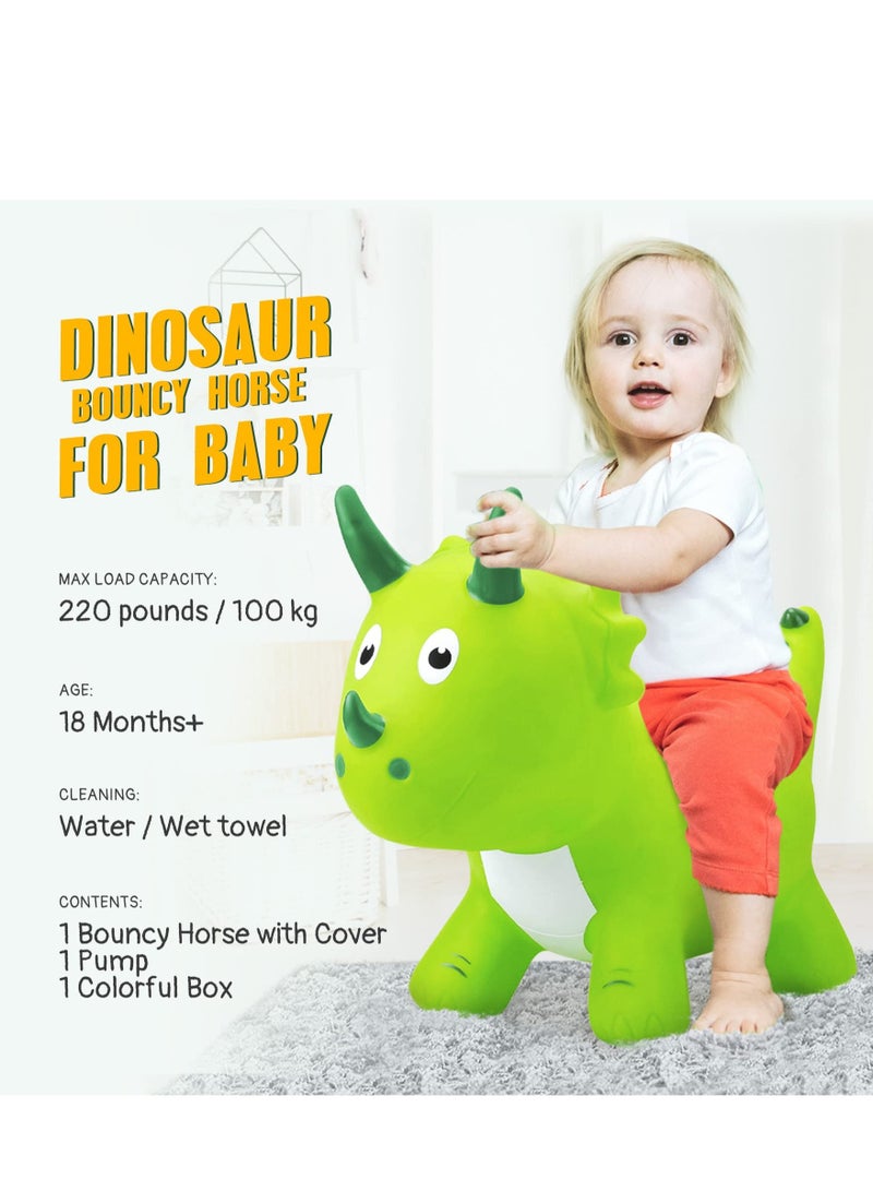 Bouncy Horse for Toddler, Animal Hopper, Bouncing Dinosaur, Inflatable Toy,Inflatable Jumping Horse, Ride on Hopping Toy for Kids with Pump