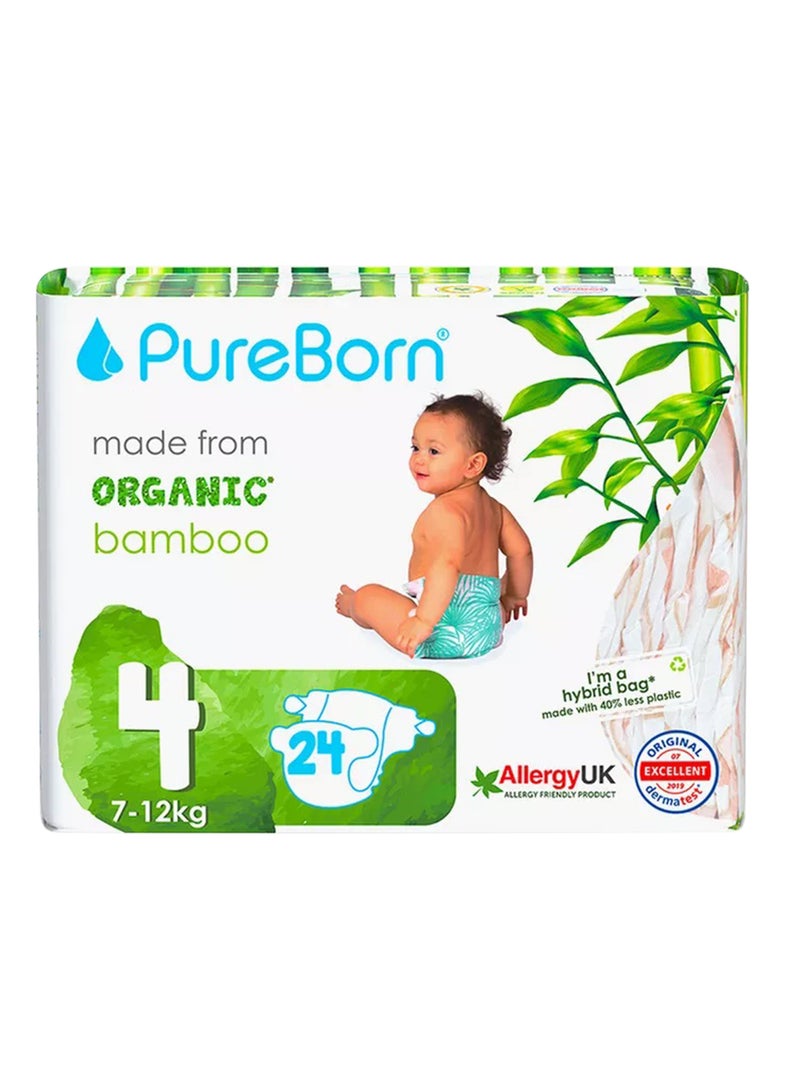 Pureborn Size 4 Single ( 7-12 Kg) 24S