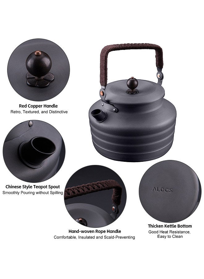 1.3L Camping Water Kettle Portable Camping Tea Kettle for Outdoor Hiking Picnic