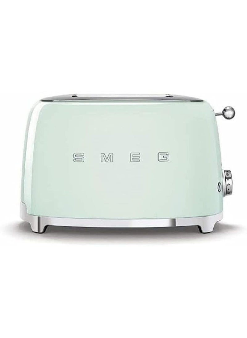 Smeg Tsf01Pguk, 50's Retro Style 2 Slice Toaster,6 Browning Levels,2 Extra Wide Bread Slots, Defrost And Reheat Functions, Removable Crumb Tray, Pastel Green, 1 Year Warranty 100 W Tsf01Pguk Green