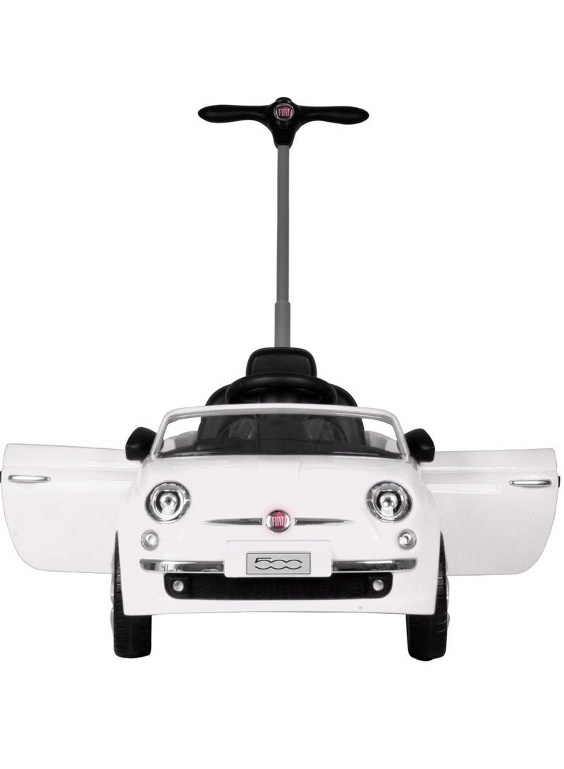 Officially Licensed Fiat 3 in 1 Kids Ride On toy Pusher Car With Parental Control Handle Best Gift For KIds - White