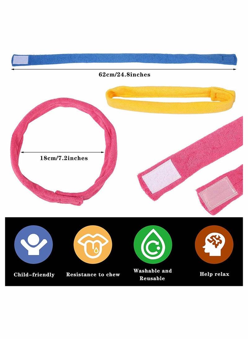 Chew Necklaces for Sensory Kids 8 Pieces Soft and Absorbent Terry Cloth Teething Chewy Necklace Absorbent Alternative to Chewing Clothing