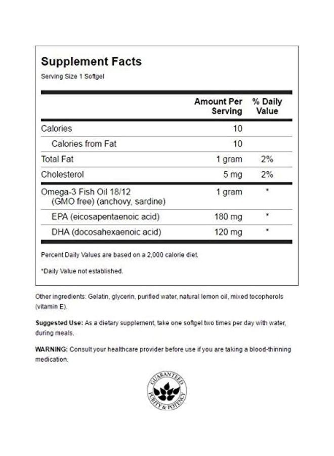 Omega 3 Fish Oil Supplement - 150 Softgels