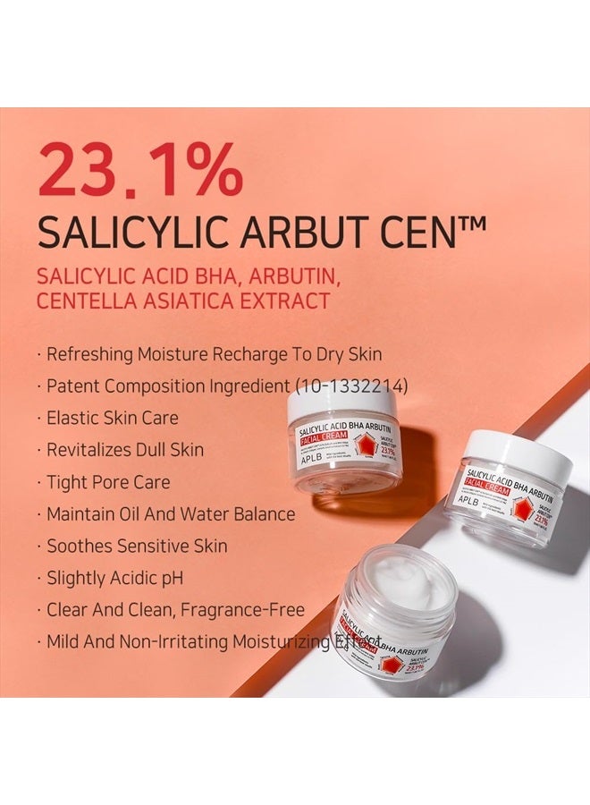 Salicylic Acid BHA Arbutin Facial Cream | SALICYLIC ARBUT CEN™ 23.1% 1.86 FL.OZ/Korean Skincare, Deep hydration, Acne & Pore care, Revitalize for gentle and improve skin texture