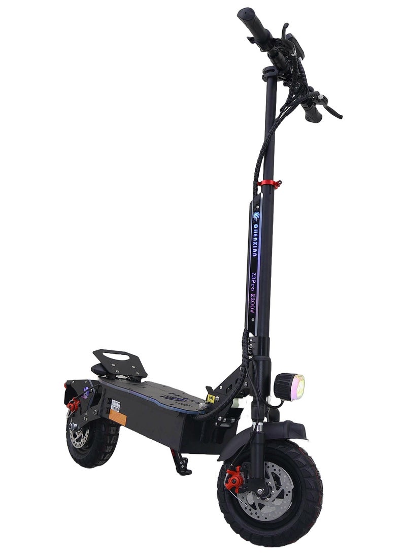 Electric Scooter 2200W Motor 48V13Ah Battery 35 to 45Km Range Max Speed 70Km/h 4 Suspension Led Lights & LCD Display