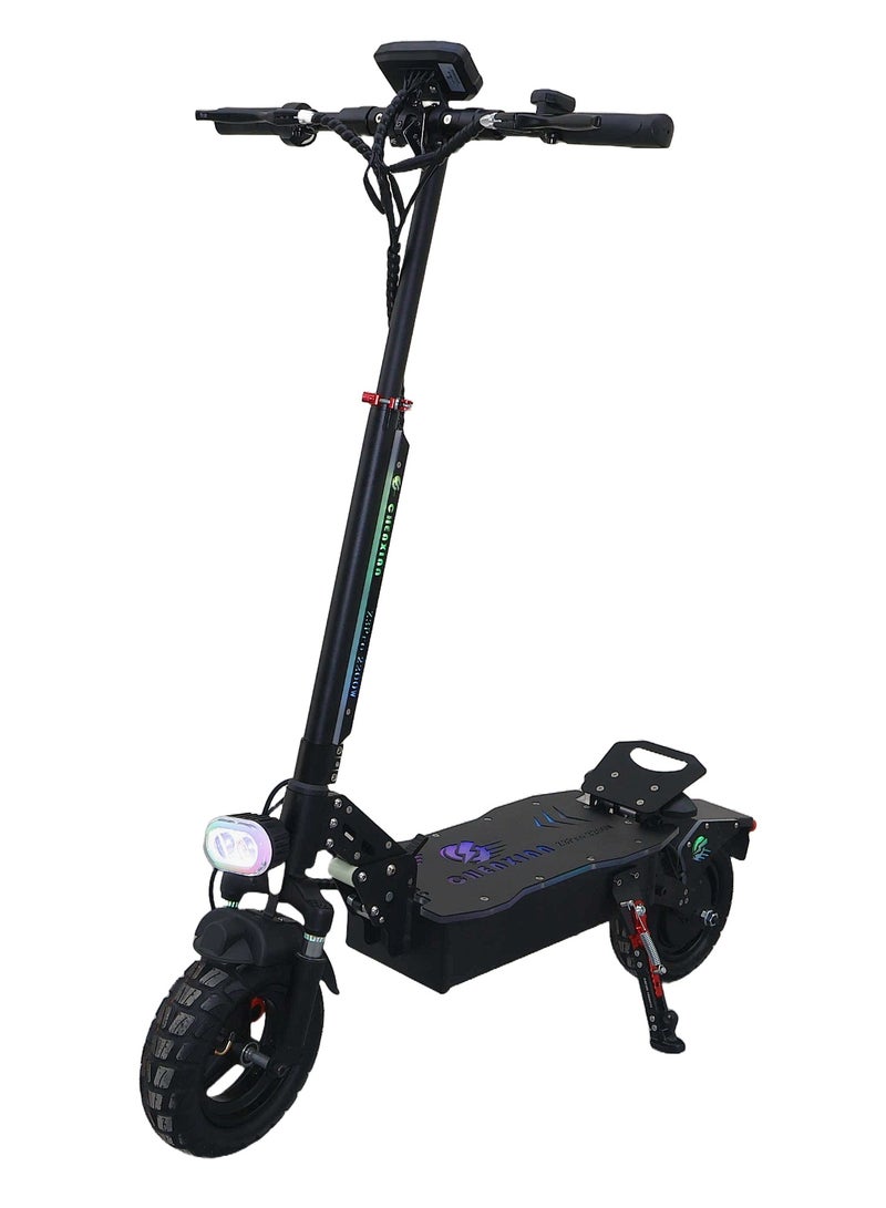 Electric Scooter 2200W Motor 48V13Ah Battery 35 to 45Km Range Max Speed 70Km/h 4 Suspension Led Lights & LCD Display