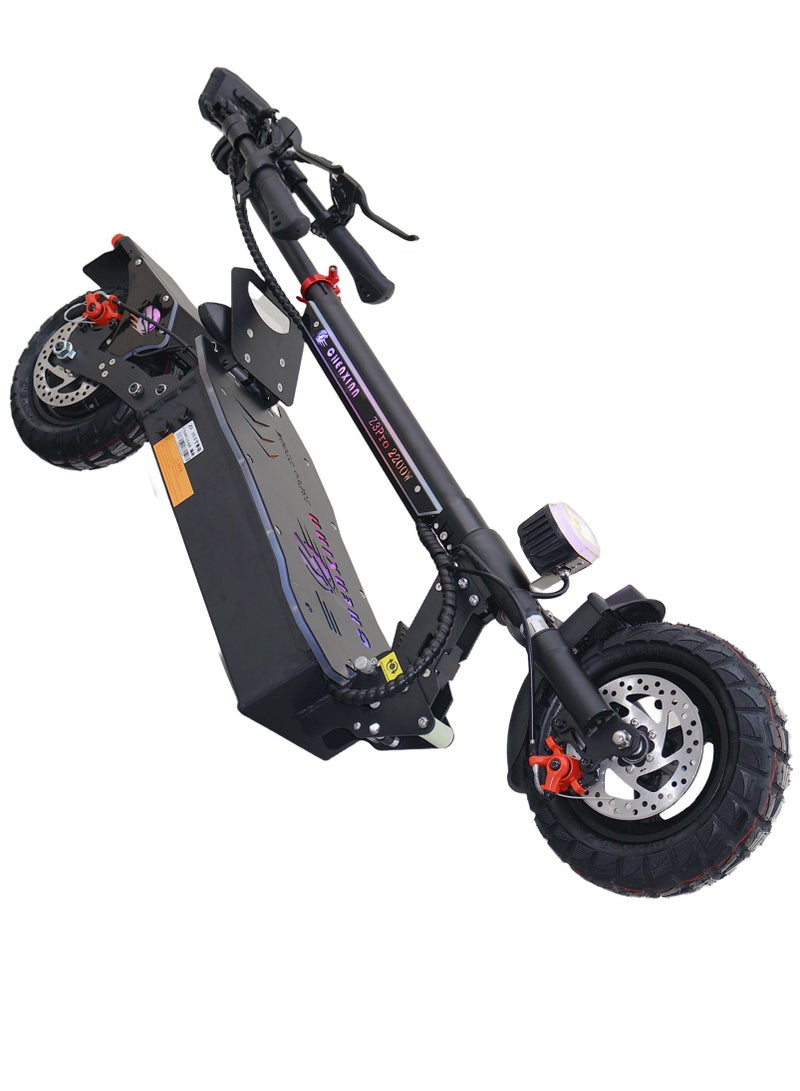 Electric Scooter 2200W Motor 48V13Ah Battery 35 to 45Km Range Max Speed 70Km/h 4 Suspension Led Lights & LCD Display