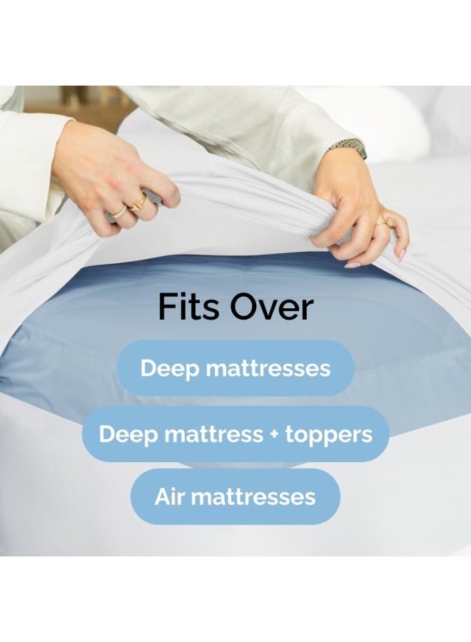 Extra Deep Pocket Fitted Sheet Single Fitted Sheet Only Extra Deep Pockets King Size Sheets Fits 18 In To 24 In Mattress Extra Deep King Fitted Sheet Deep Pockets That Actually Fits Mattress