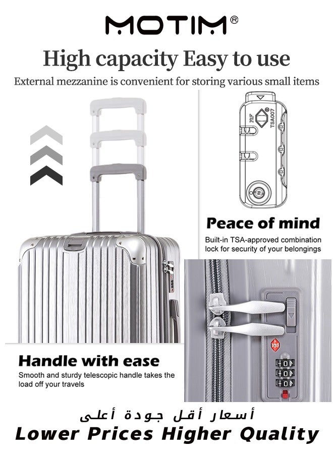 Lightweight Hard Case Luggage ABS Carry On Suitcase With 4 Quite Spinner Wheels