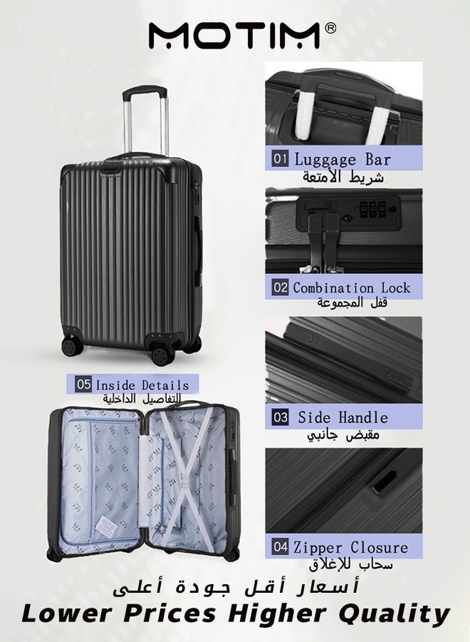 Lightweight Hard Case Luggage ABS Carry On Suitcase With 4 Quite Spinner Wheels