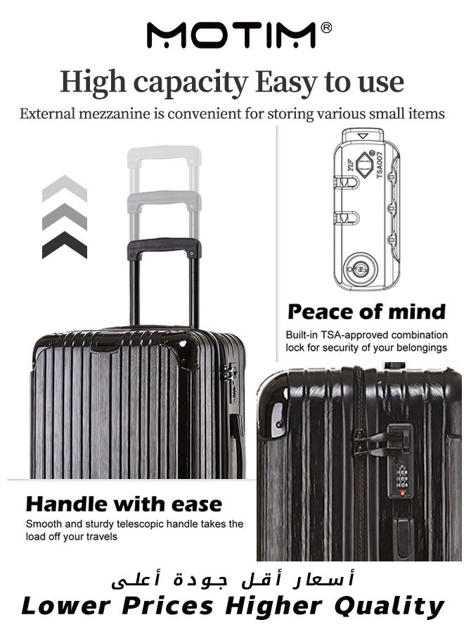 Lightweight Hard Case Luggage ABS Carry On Suitcase With 4 Quite Spinner Wheels