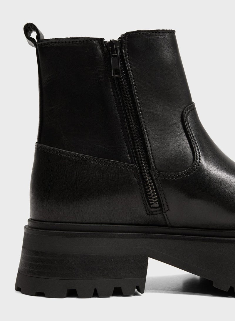 Casual Low Heel Ankle Boots