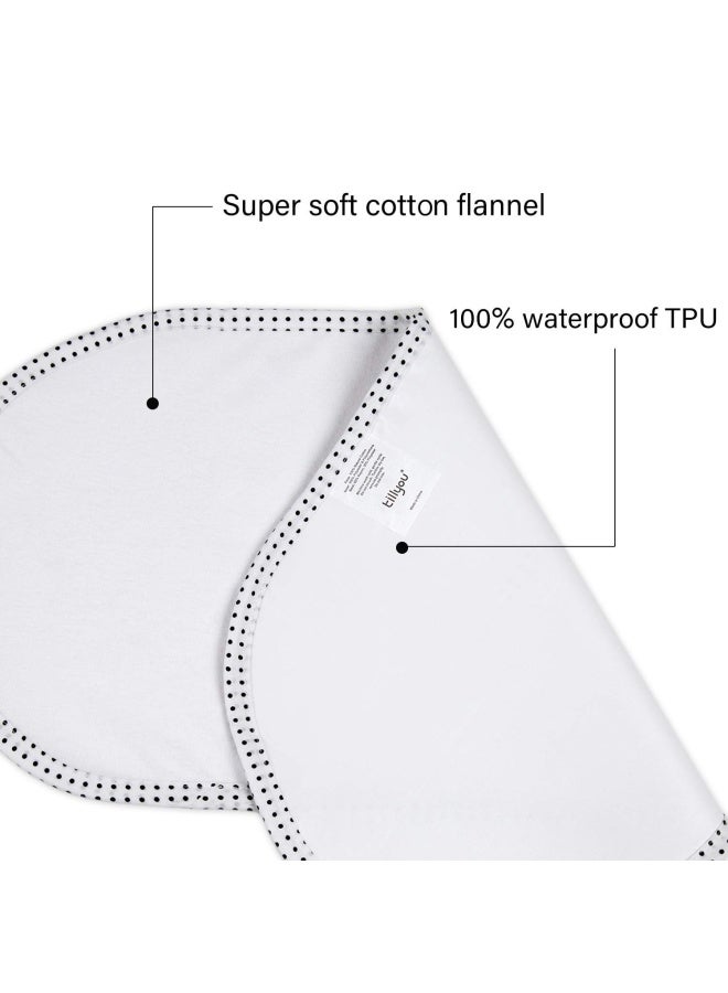 Tillyou 6Pk Larger Softer Changing Pad Liners Waterproof 27 X 13 Washable Reusable Flannel Cotton Changing Table Cover Liners Leakproof Portable Baby Changing Mat For Boys Girls White