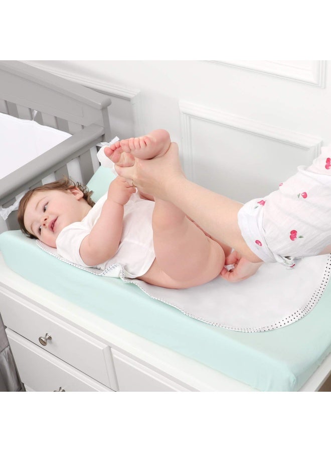 Tillyou 6Pk Larger Softer Changing Pad Liners Waterproof 27 X 13 Washable Reusable Flannel Cotton Changing Table Cover Liners Leakproof Portable Baby Changing Mat For Boys Girls White