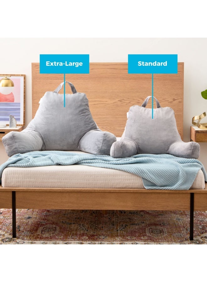 Reading Pillow With Shredded Memory Foam Back Pillow For Sitting In Bed Reading Gaming Watching Tv Chair Pillow With Arms