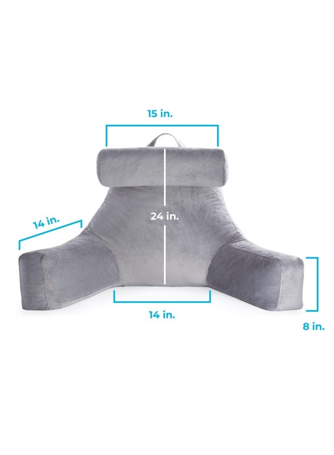 Reading Pillow With Shredded Memory Foam Back Pillow For Sitting In Bed Reading Gaming Watching Tv Chair Pillow With Arms