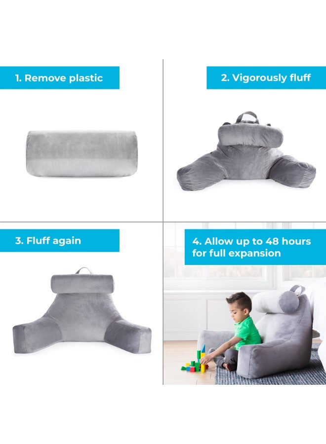 Reading Pillow With Shredded Memory Foam Back Pillow For Sitting In Bed Reading Gaming Watching Tv Chair Pillow With Arms