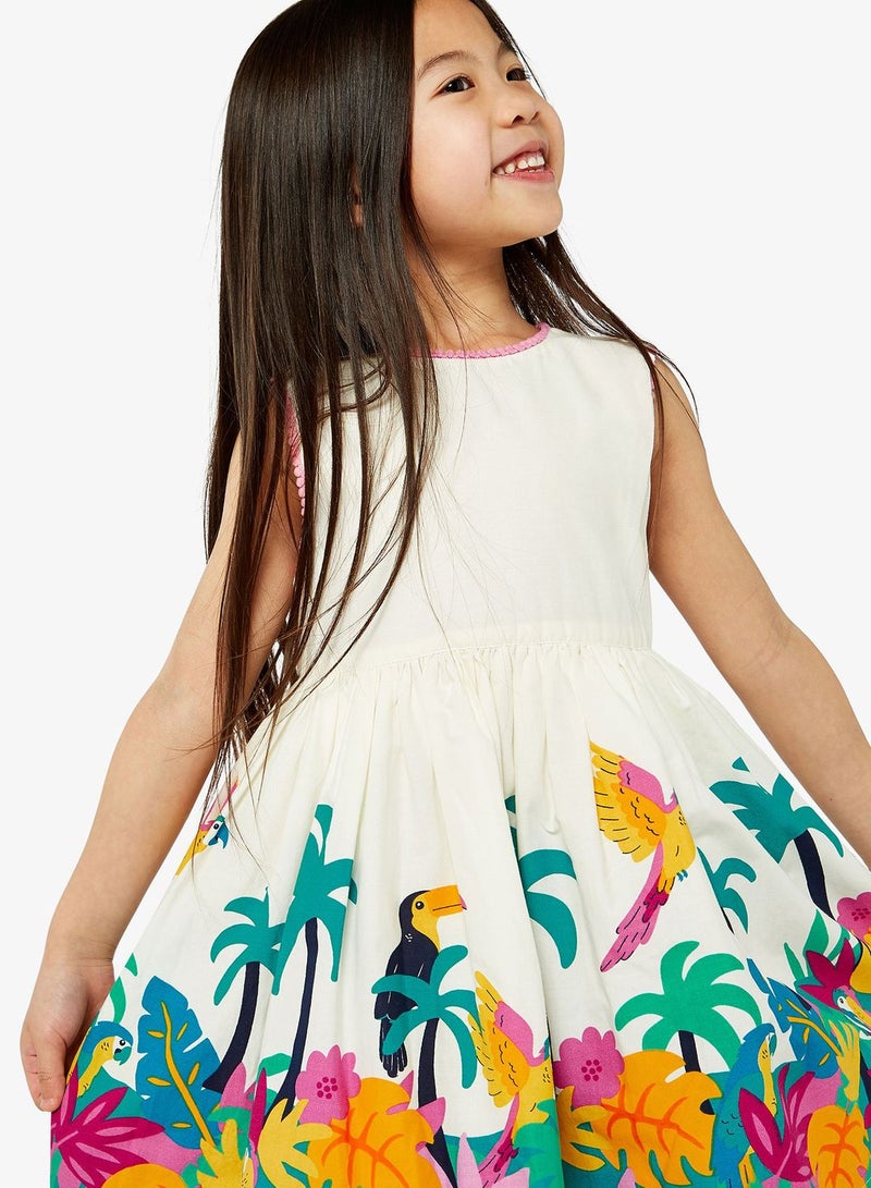 Tropical Border-Print Dress