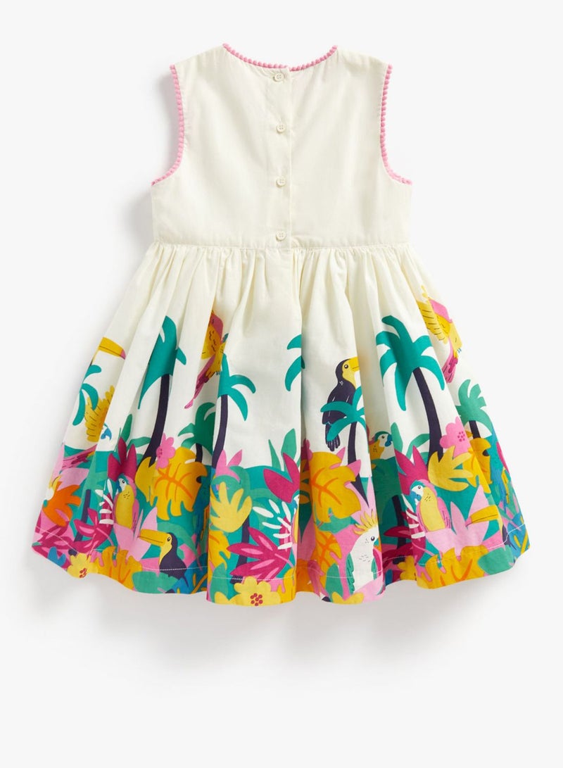 Tropical Border-Print Dress