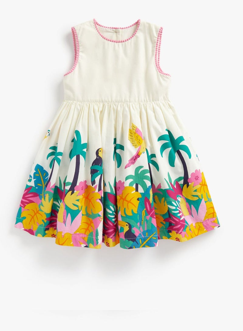 Tropical Border-Print Dress