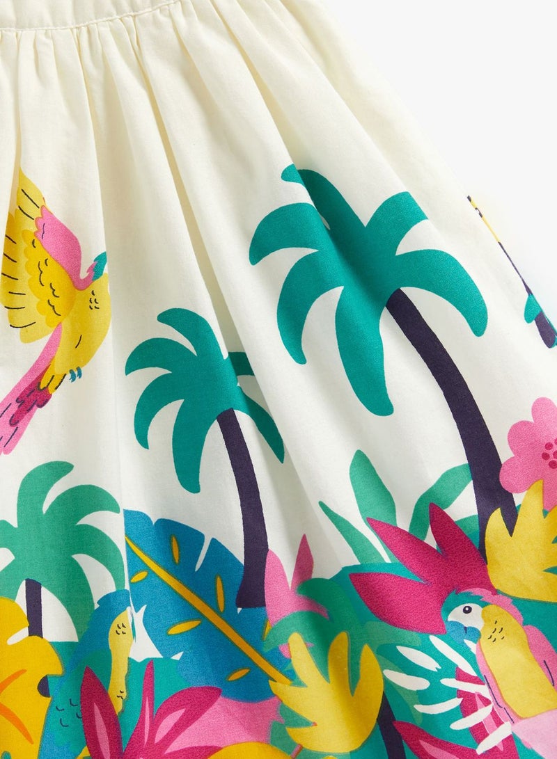 Tropical Border-Print Dress