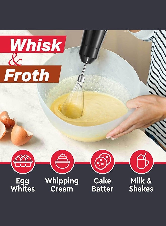 Hand Blender, 4 in 1 Blender, Hand Blender Electric 800W 2-Speed and Turbo Mode, Immersion Blender with 500ml Food Chopper, 600ml Container, Milk Frother, Egg Whisk, for Smoothie Sauces Food Soups