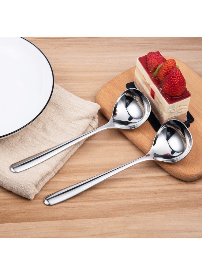 8-Inch Mini Sauce Gravy Ladle Sus304 Stainless Steel Deep Serving Soup Spoon Set Of 4