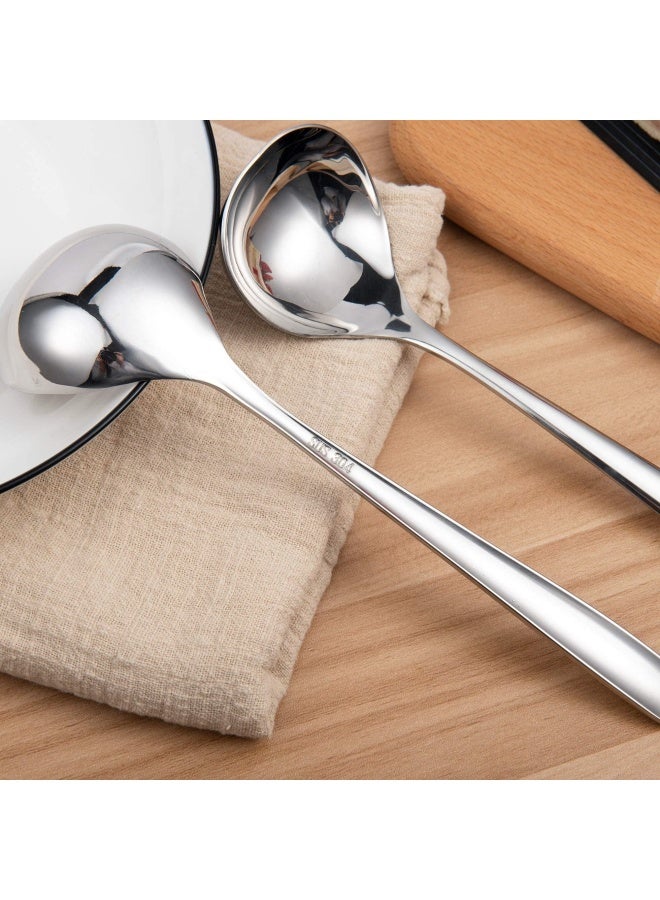 8-Inch Mini Sauce Gravy Ladle Sus304 Stainless Steel Deep Serving Soup Spoon Set Of 4