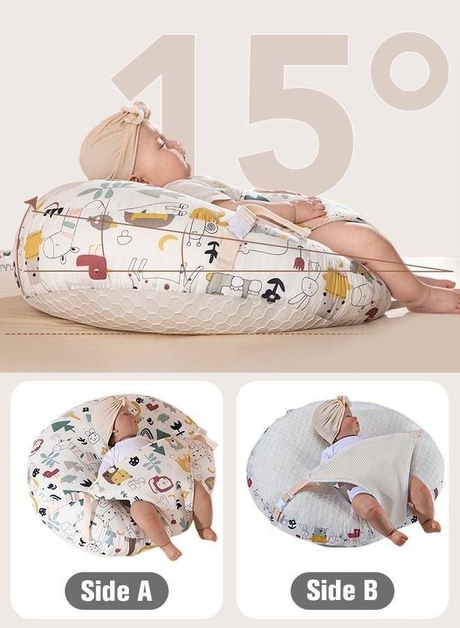 Baby Look Up and Lying Pillow, Nursing Pillow for Breastfeeding, Multi-Functional Original Plus Size Breastfeeding Pillows Give Mom and Baby More Support with Removable Cotton Cover