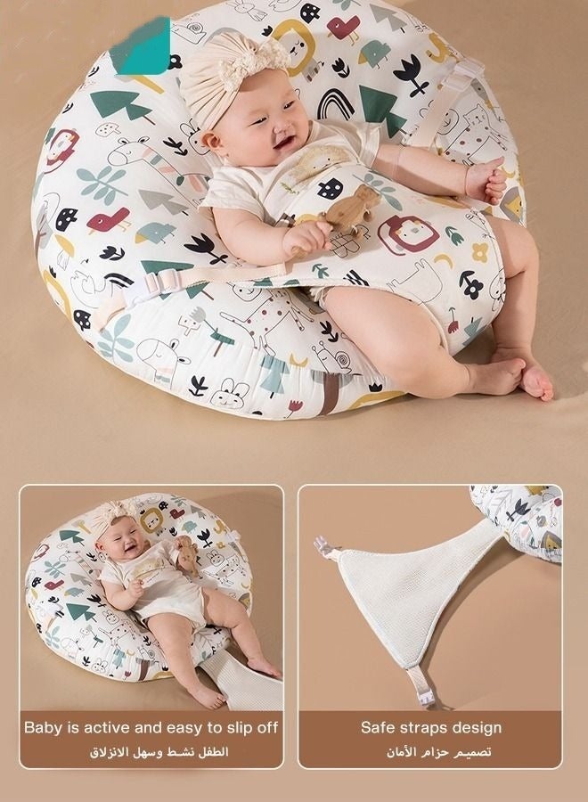 Baby Look Up and Lying Pillow, Nursing Pillow for Breastfeeding, Multi-Functional Original Plus Size Breastfeeding Pillows Give Mom and Baby More Support with Removable Cotton Cover